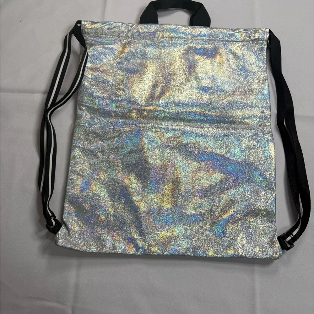 PINK Victoria's Secret Silver Holographic Backpack